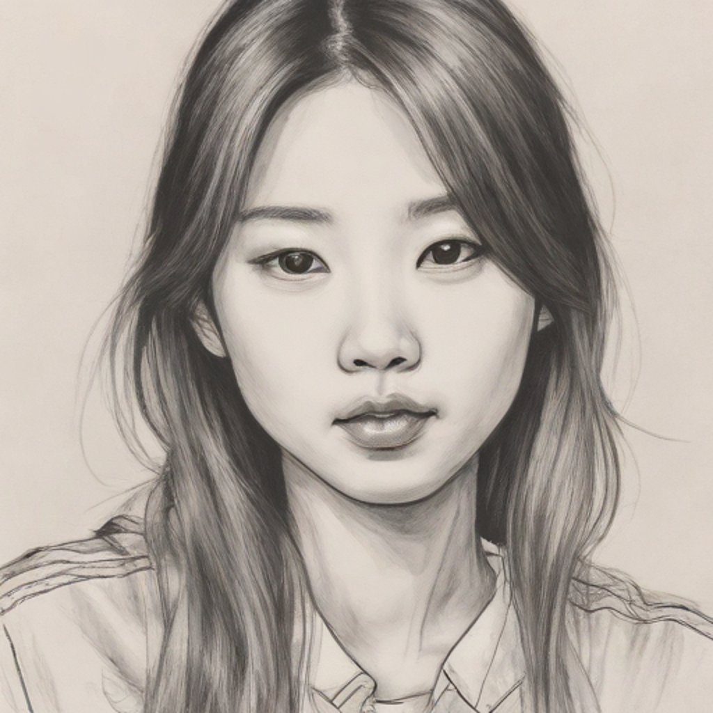 연필 스케치 여자